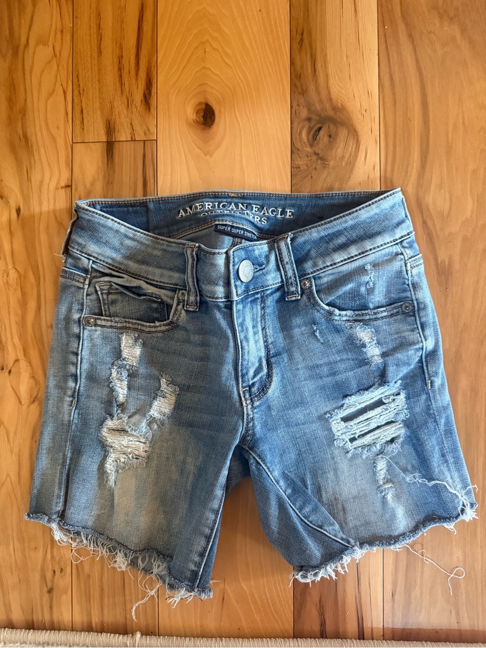 American Eagle Outfitters Light Blue Washed Denim Shorts